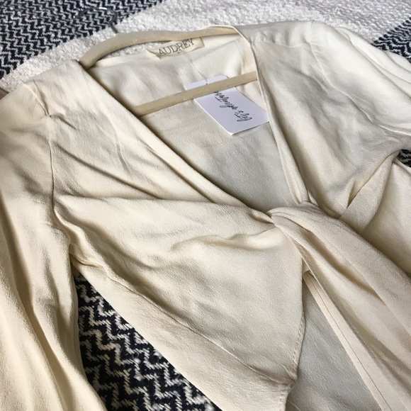 12th Tribe Valentina Cream Wrap Top - Picture 2 of 6